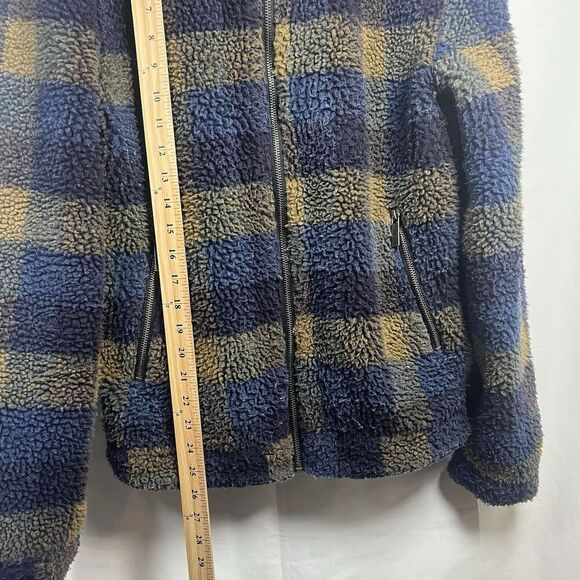 Primark sherpa jacket womens size small brown blue casual zip winter - Picture 8 of 9
